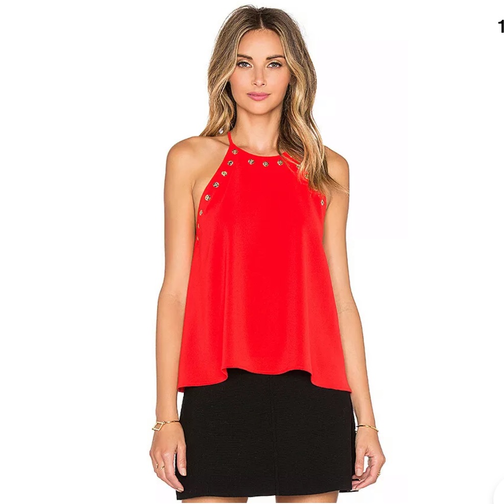 Nwt Amanda Uprichard Red Nautical Tank Crepe M